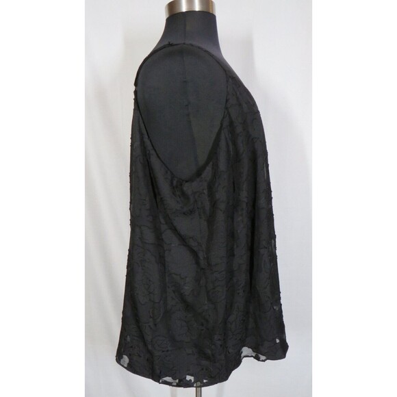 Torrid Black Chiffon Clip Floral Swing Tank -Lined- Plus Size 5X 28 - Picture 5 of 10